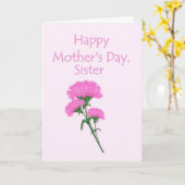 Tag der Mütter mit rosa Nelken Karte (Gelbe Blume)