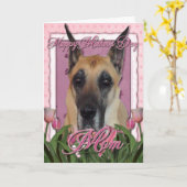 Tag der Mütter - Rosa Tulips - Great Dane Karte (Gelbe Blume)