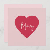 Tag der Mutter - Weich rosa und rotes Herz | Feiertagskarte (Vorne/Hinten)
