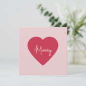 Tag der Mutter - Weich rosa und rotes Herz | Feiertagskarte (Stehend Vorderseite)