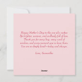 Tag der Mutter - Weich rosa und rotes Herz | Feiertagskarte (Rückseite)