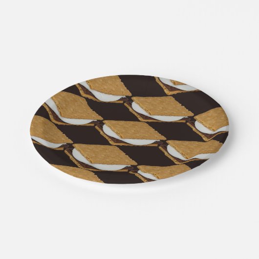 Tag der nationalen S'Mores Pappteller (Schrägansicht)