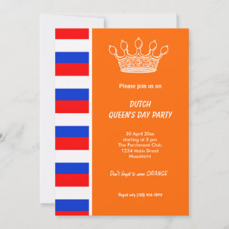 Tag der niederländischen Königin (Koninginnedag) Einladung