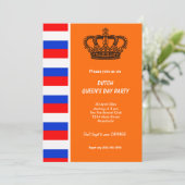 Tag der niederländischen Königin (Koninginnedag) Einladung (Stehend Vorderseite)