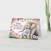 Tag der niedlichen Elefanten und blühenden Babys Karte (Vorderseite)