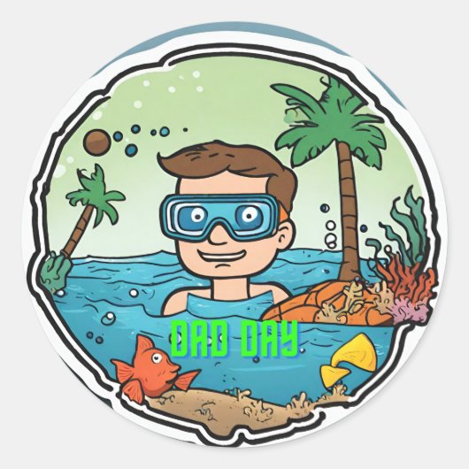 Tag der Papa Runder Aufkleber (Vorderseite)