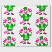 Tag der Patricks Axolotl leprechaun Geschenkpapier (Flach)