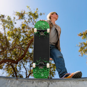Tag der Patricks / Grünes glittertes Muster Skateboard