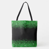 Tag der Patricks , grünes, glitzerndes schwarzes M Tasche (Vorderseite)