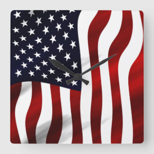 Tag der patriotischen Unabhängigkeit der amerikani Quadratische Wanduhr