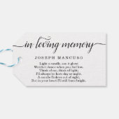 Tag der personalisierten Beerdigung Geschenkanhänger (Rückseite Horizontal)