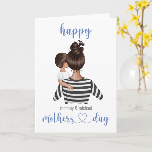 Tag der personalisierten glücklichen Mütter Karte (Gelbe Blume)