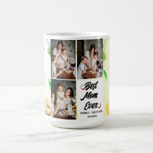 Tag der personalisierten Mütter,Foto Collage Blume Kaffeetasse