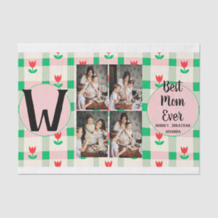 Tag der personalisierten Mütter,Foto Collage Blume Seidenpapier