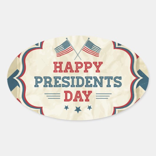 Tag der Präsidenten Zickzack Ovaler Aufkleber (Vorderseite)