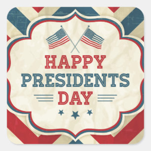 Tag der Präsidenten Zickzack Quadratischer Aufkleber