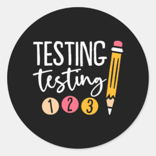 Tag der Prüfung 123 Niedlicher Testtag Runder Aufkleber