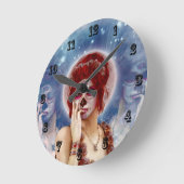 Tag der Puppe mit totem Zucker Runde Wanduhr (Winkel)