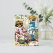 Tag der Puppenwäsche Postkarte (Stehend Vorderseite)