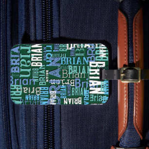 Tag der Reise mit Muster des blauen Individuellen Gepäckanhänger