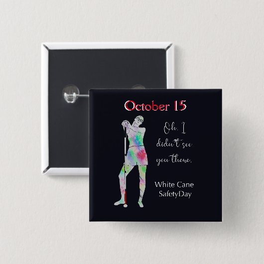 Tag der Rohrsicherheit, blinde Mädchenknöpfe Button (Vorne & Hinten)