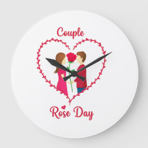 "Tag der romantischen Rose 2025 🌹 💑   Liebe blüh Große Wanduhr