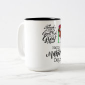 Tag der Roten Panda Mutter 2024. Zweifarbige Tasse (Vorderseite Links)