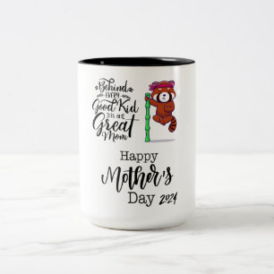 Tag der Roten Panda Mutter 2024. Zweifarbige Tasse