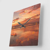 Tag der Schönheit des Ozeans Quadratische Wanduhr (Winkel)