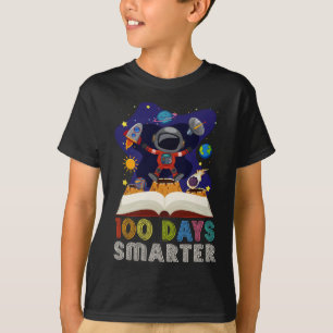 Tag der Schule 100 Tage schlauer Bücher Raum Astro T-Shirt