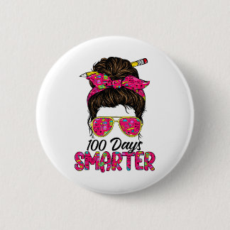 Tag der Schule 100 Tage schlauer Lehrer unordentli Button