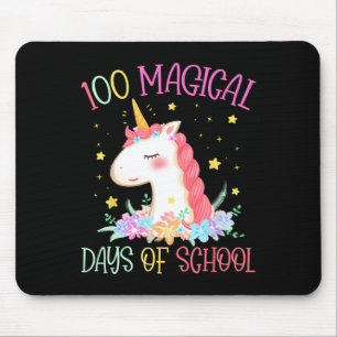 Tag der Schule Einhorn 100 Magische Tage Mädchen u Mousepad