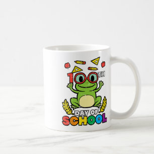Tag der Schule Frog 100 Tage schlauer Lehrer Kinde Kaffeetasse