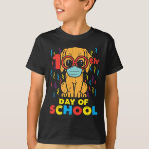 Tag der Schule Hund in Maske 100 Tage Quarantäne G T-Shirt