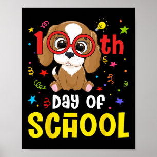Tag der Schule Hund Niedlich 100 Tage Studentenleh Poster