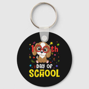 Tag der Schule Hund Niedlich 100 Tage Studentenleh Schlüsselanhänger