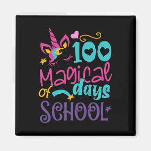 Tag der Schule Unicorn 100 Magische Tage Lehrer Gi Magnet