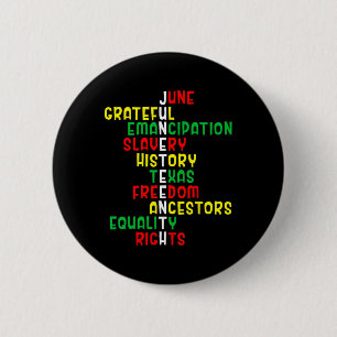 Tag der schwarzen Geschichte - Amerikanische Freih Button