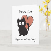 Tag der Schwarzen Katze Karte (Gelbe Blume)