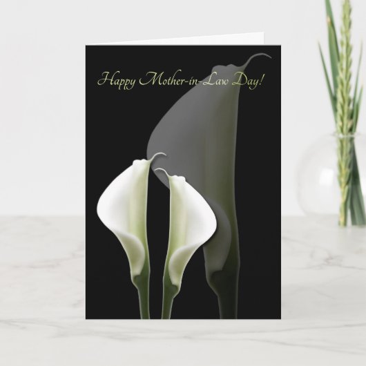 Tag der SchwiegermutterWeiße Calla Lily-Karte Karte (Vorderseite)