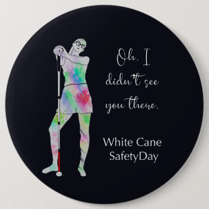 Tag der Sicherheit des weißen Rohrs, blindes Mädch Button