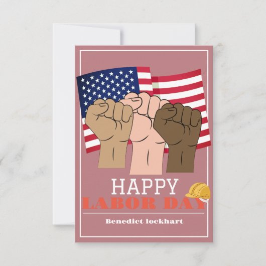 Tag der Solidarność-Arbeit mit US-Flagge Dankeskarte (Vorderseite)