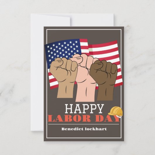 Tag der Solidarność-Arbeit mit US-Flagge Dankeskarte (Vorderseite)