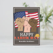 Tag der Solidarność-Arbeit mit US-Flagge Dankeskarte (Stehend Vorderseite)