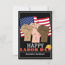 Tag der Solidarność-Arbeit mit US-Flagge Dankeskarte