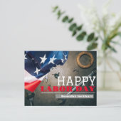 Tag der Solidarność-Arbeit mit US-Flagge Postkarte (Stehend Vorderseite)