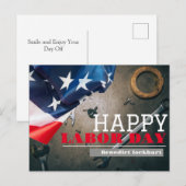 Tag der Solidarność-Arbeit mit US-Flagge Postkarte (Vorne/Hinten)