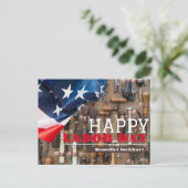 Tag der Solidarność-Arbeit mit US-Flagge Postkarte (Stehend Vorderseite)