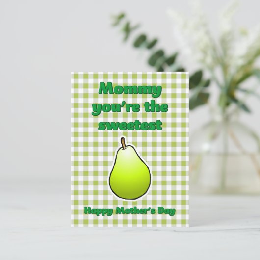 Tag der süßen Birnenmütter Postkarte (Stehend Vorderseite)