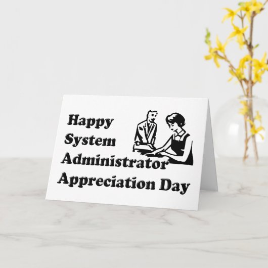 Tag der Systemadministrator-Bewertung Karte (Gelbe Blume)